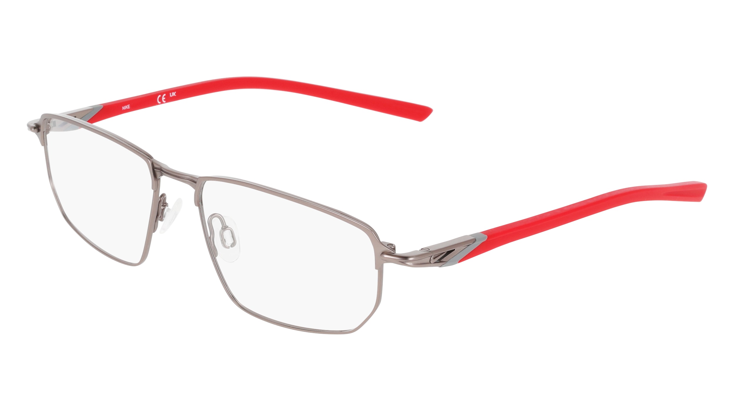 (076) SATIN GUNMETAL/UNIVERSITY RED