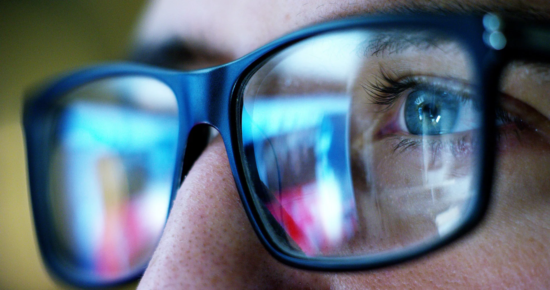 Man Wearing Computer glasses 